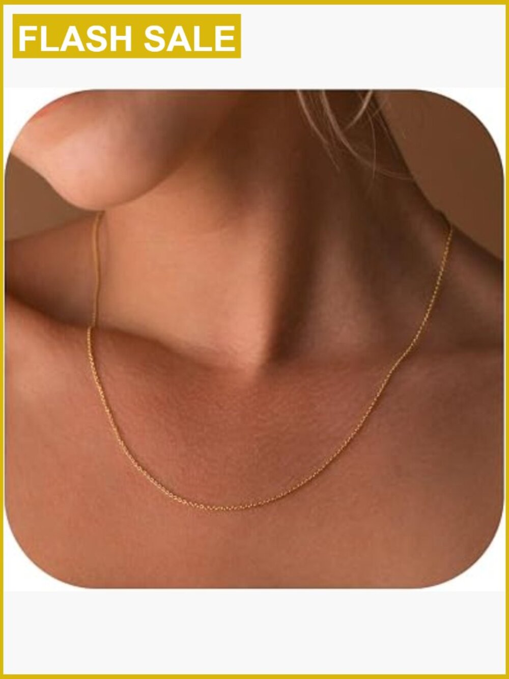 Dainty Gold Rolo Chain Necklace - Adjustable 14-20 Inch - Hypoallergenic